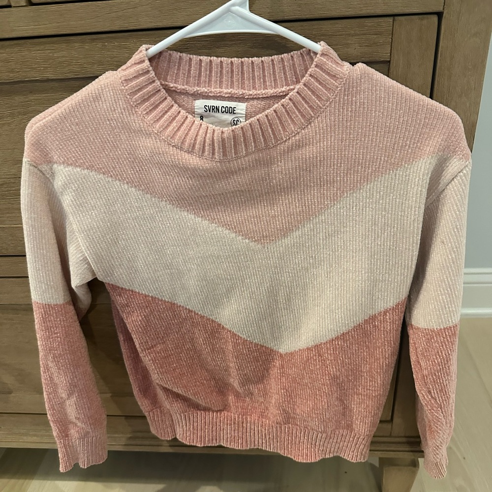 Girls Pink Sweater Size 8 EUC